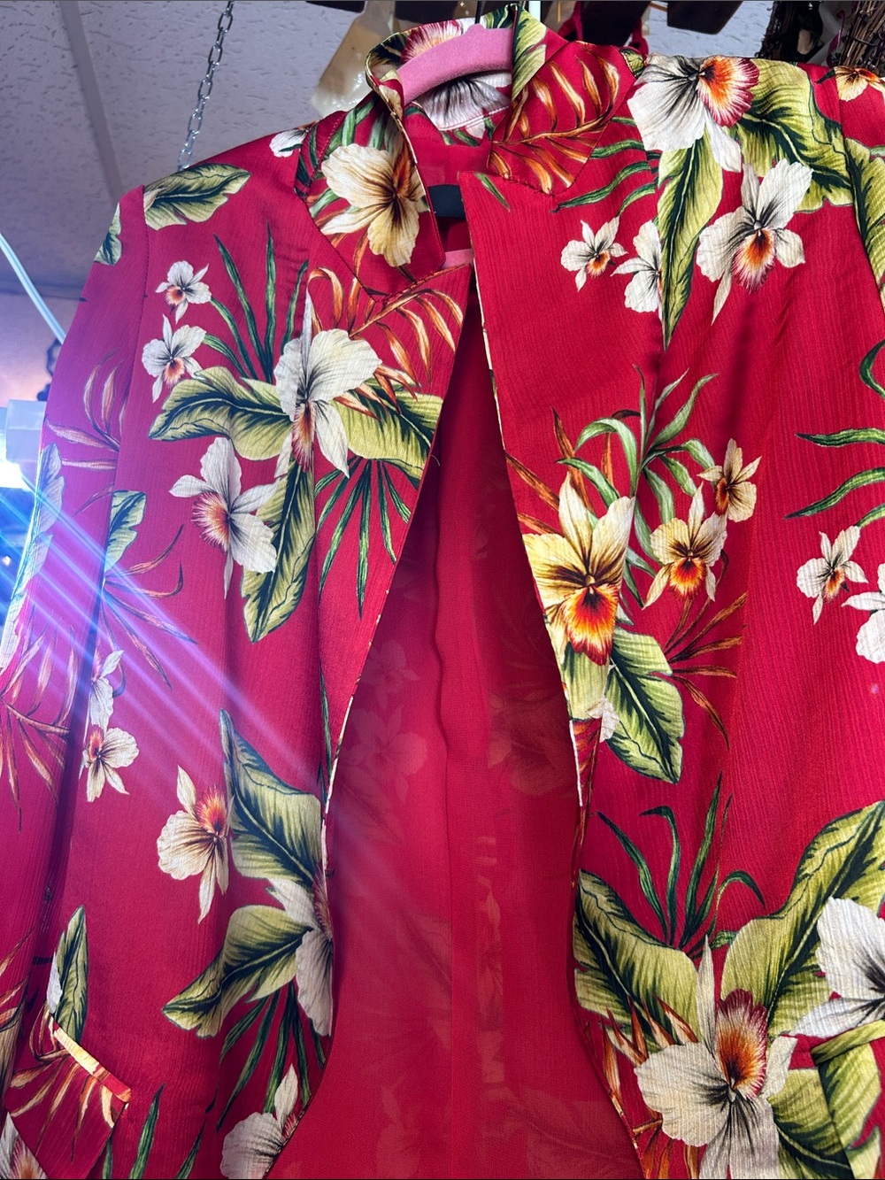 Zara Red Tropical Floral Skirt Set